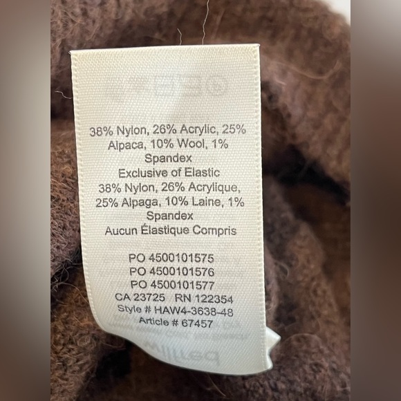 Wilfred Lorin Brown Alpaca Wool Blend Sweater Size XS - Picture 7 of 10